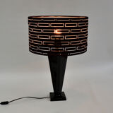 70s Hollywood Regency large table lamp with an openwork lampshade, Belgium