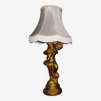 golden plaster angel lamp