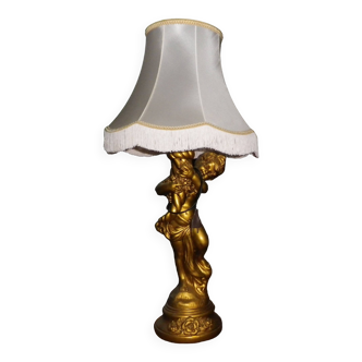 golden plaster angel lamp