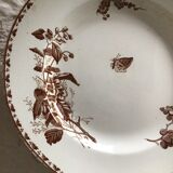Old round dish Terre de fer Sarreguemines, model Carmen