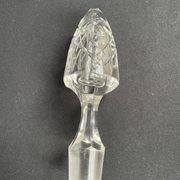 Blown crystal decanter, cut and silver collar