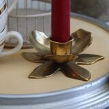 Golden brass candle holder