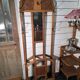 Art Deco coat rack wardrobe in solid oak