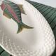 Large oval Gien fish dish, Halong Bay model