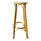 Vintage bamboo and rattan bar stool