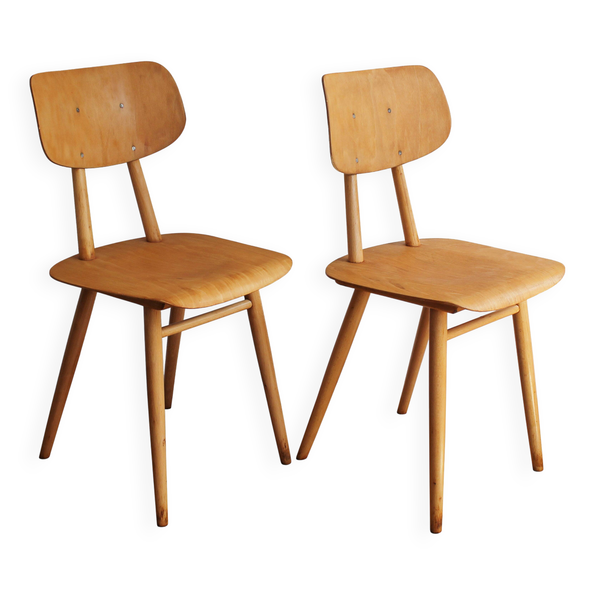 Pair of Dining Chairs by Antonin Suman for TON