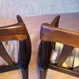Pair of Danish Grete Jalk armchairs model Poul Jeppesen 56 in rosewood Denmark.