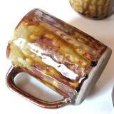 Set of 4 mugs in Migeon sandstone, La Borne, 60s