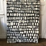 Graphic abstract painting on wood support