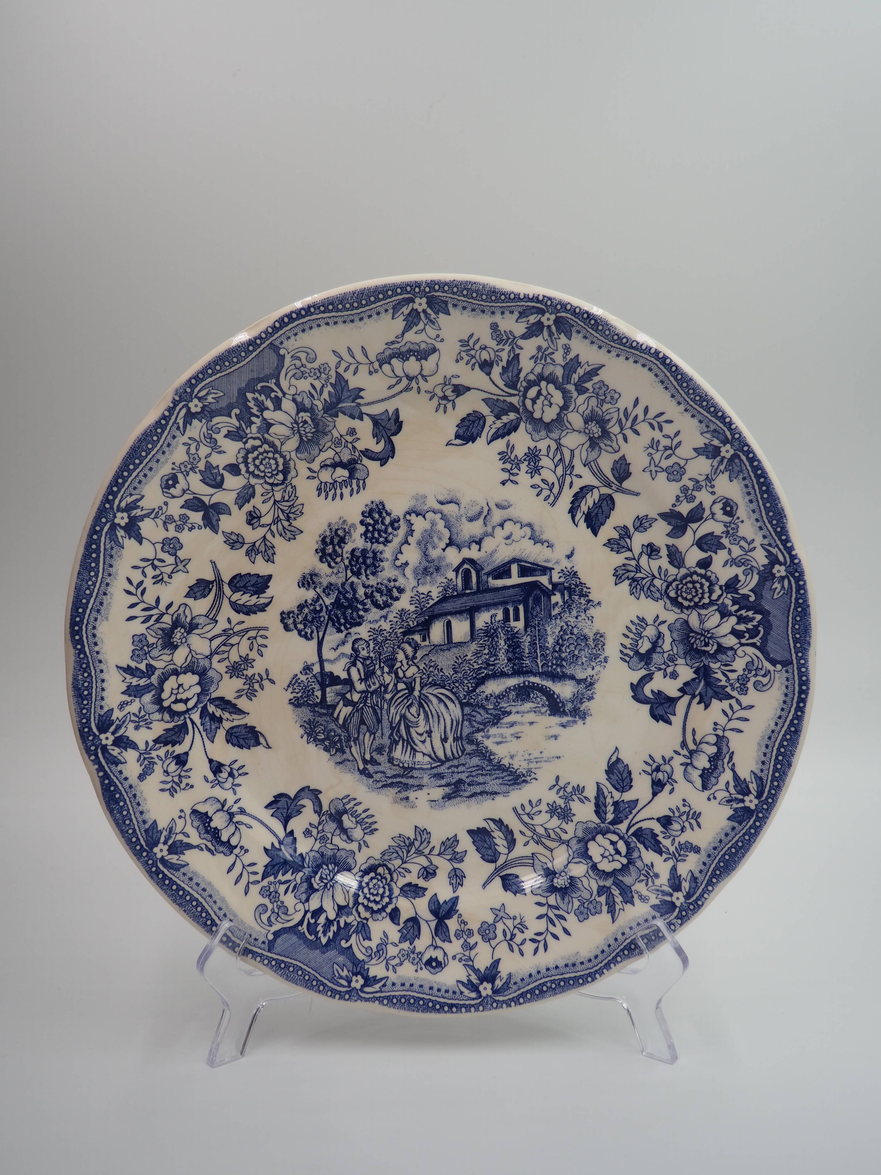 Large plate with blue pattern