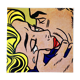 Original pop-art poster, reissue of Roy Lichtenstein's "Kiss v 1964".