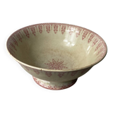 Antique salad bowl in Giens porcelain, iron earth