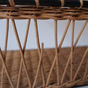 Vintage metal and wicker wall shelf, 1950s-1970s design, Mategot