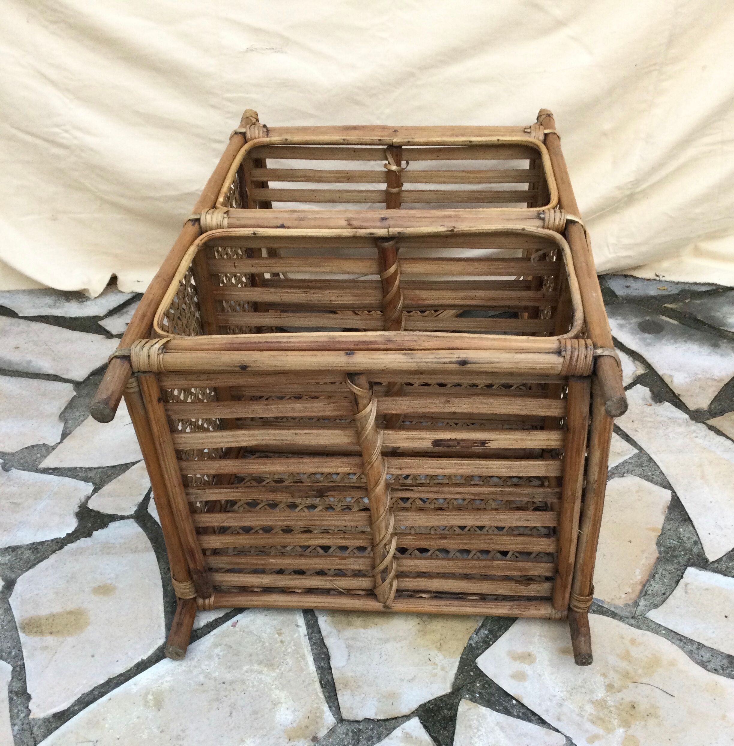 Meuble étagère en rotin