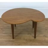 Table d'appoint haricot bois pied compas, années 50
