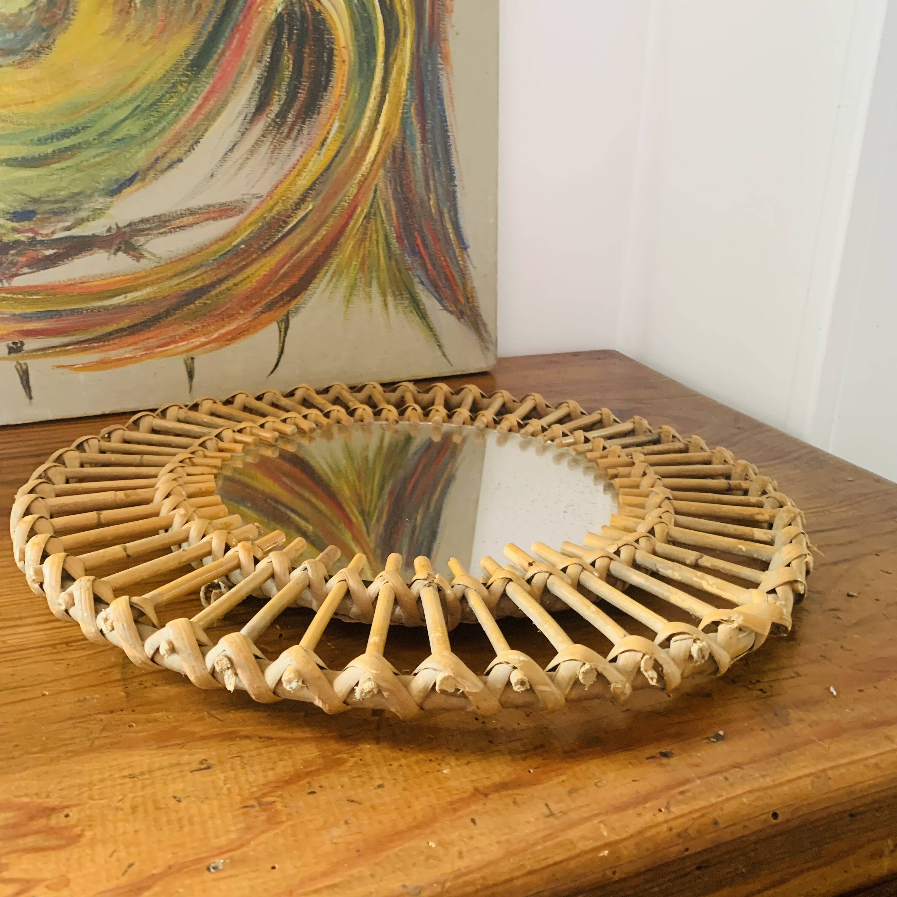 Rattan mirror