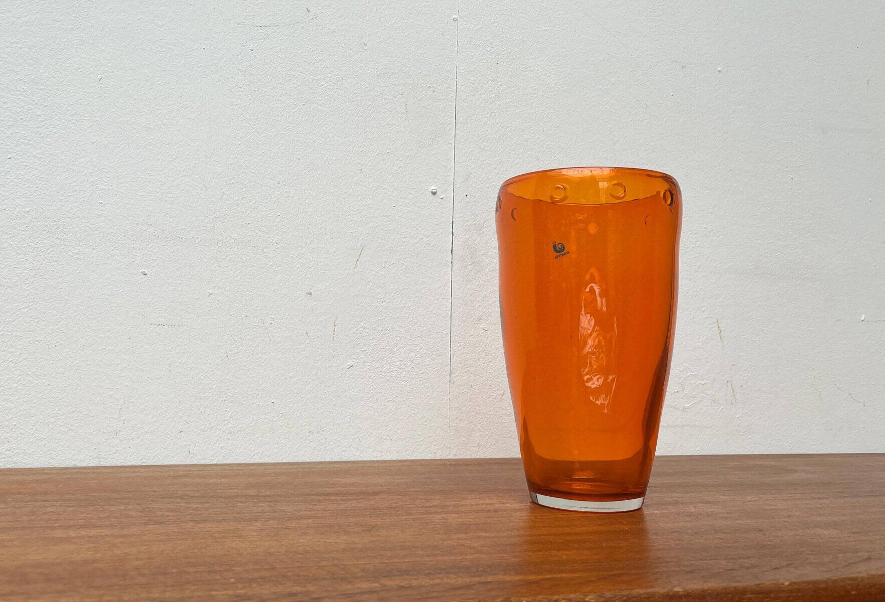 Vintage glass vase by Hysteria, 1980s.