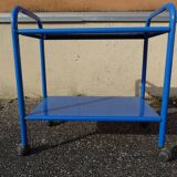 80s design perforated metal serving trolley table