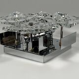 1960s 1970s Wall Sconce by Kinkeldey Lighting Germany in Glass & Chrome