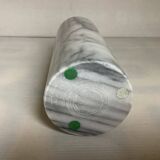 Roll vase in grey and white marble
