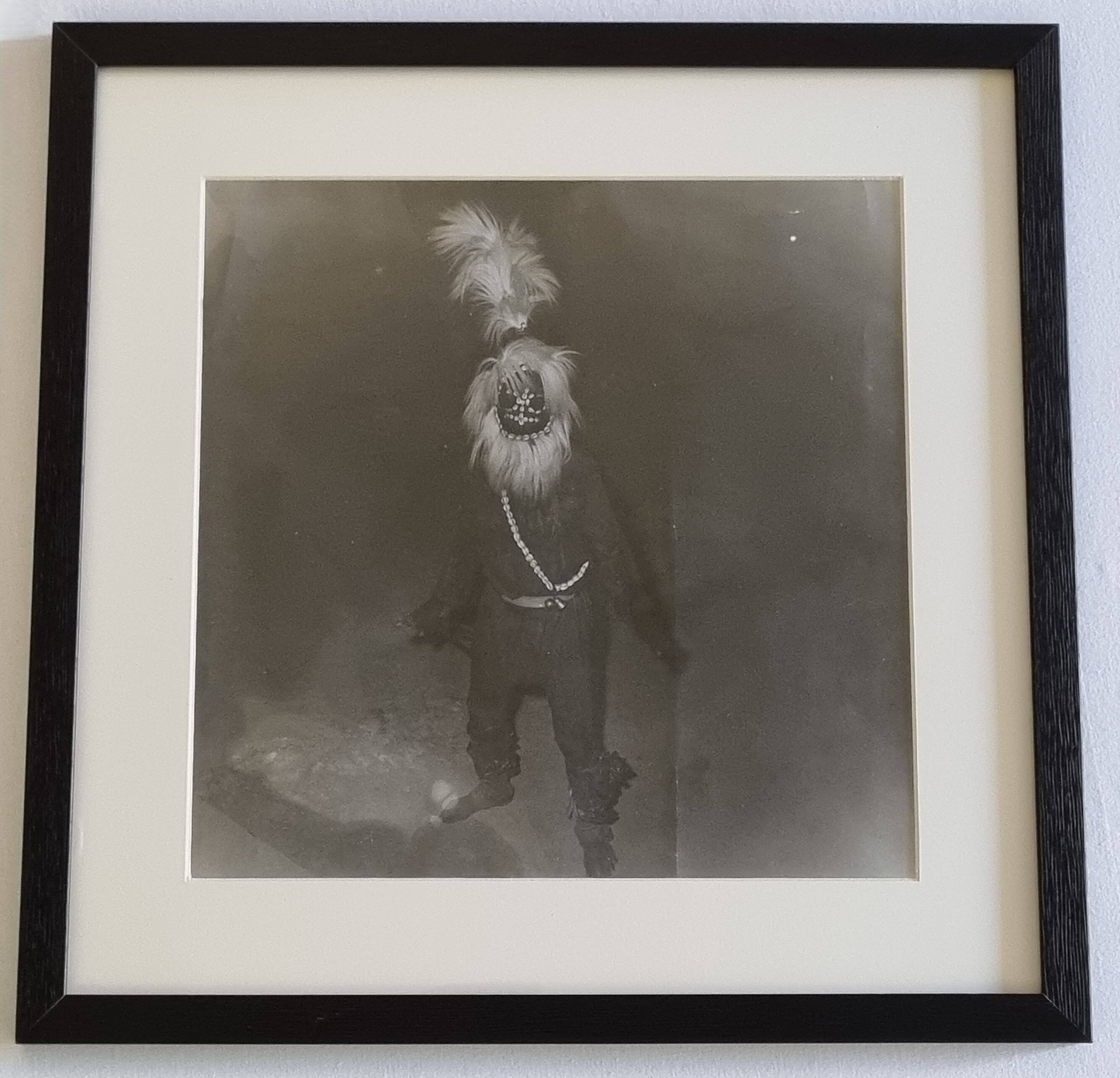 Vintage ethnographic photograph of a West African ritual 43 x 43 cm