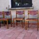 Series of 6 elm and leather chairs from the Maison Regain 60s