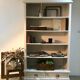 Bookcase, shelf, storage cabinet in solid wood white