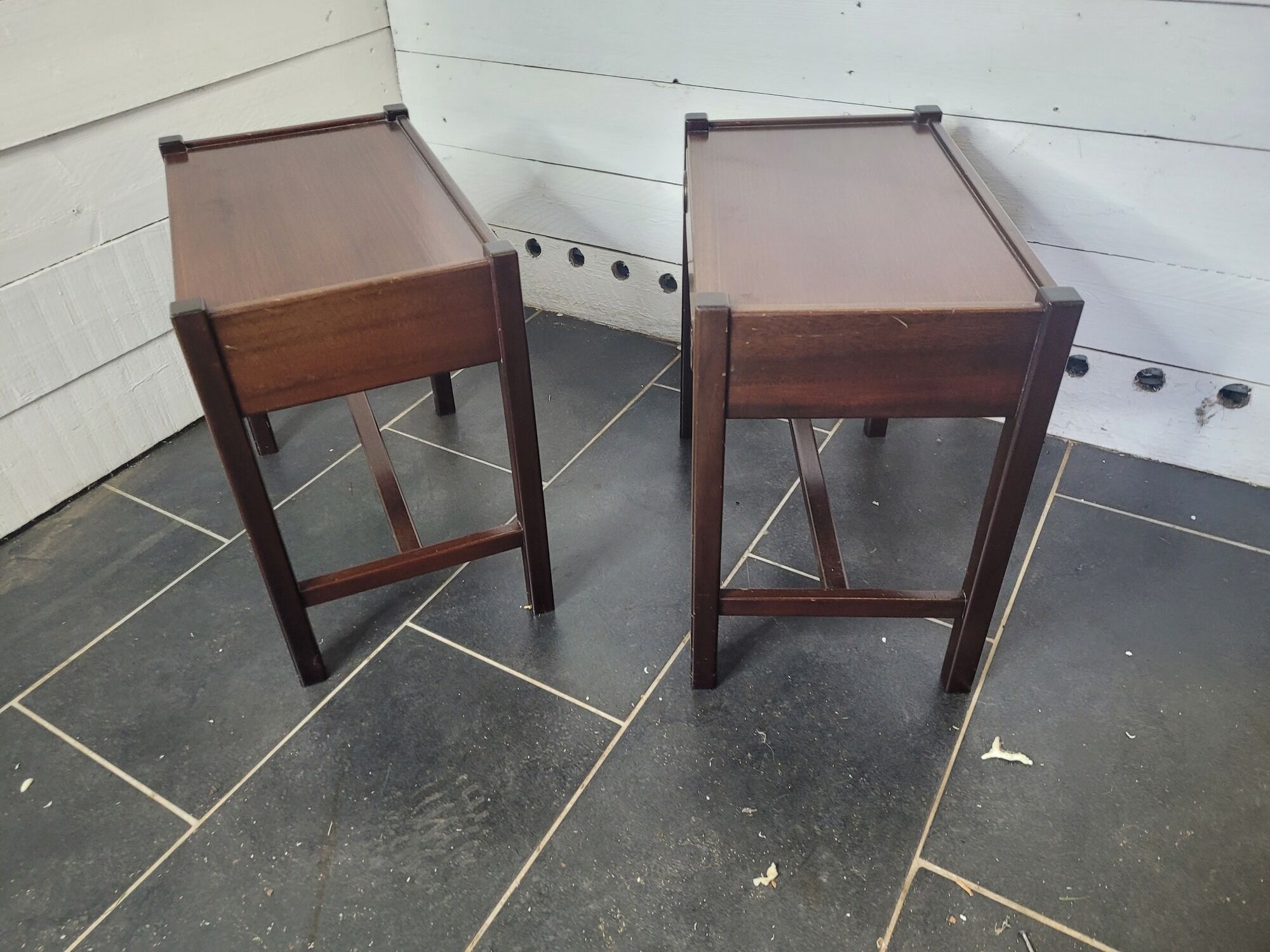 Pair of Scandinavian mahogany bedside tables from the 60s