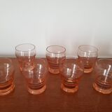 Set of small pink glasses