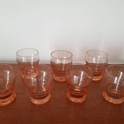 Set of small pink glasses