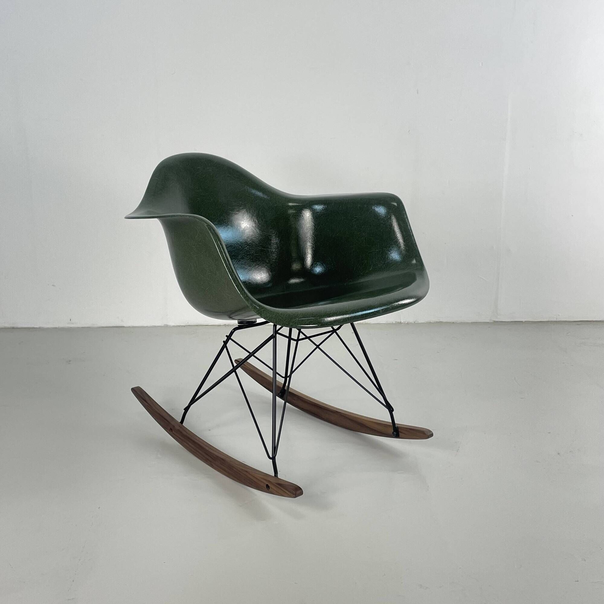 Eames Herman Miller 1950s RAR rocking chair in dark olive green