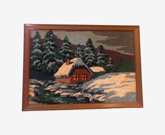 Canevas encadré chalet