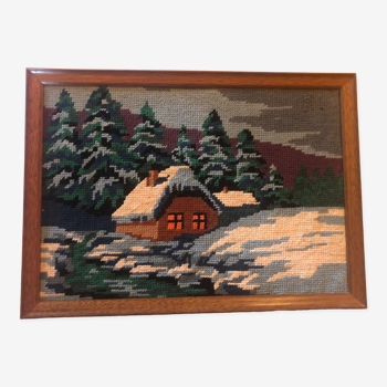 Framed canvas chalet