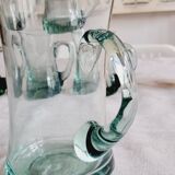 Set of 6 handle glasses and 1 puffed glass jug