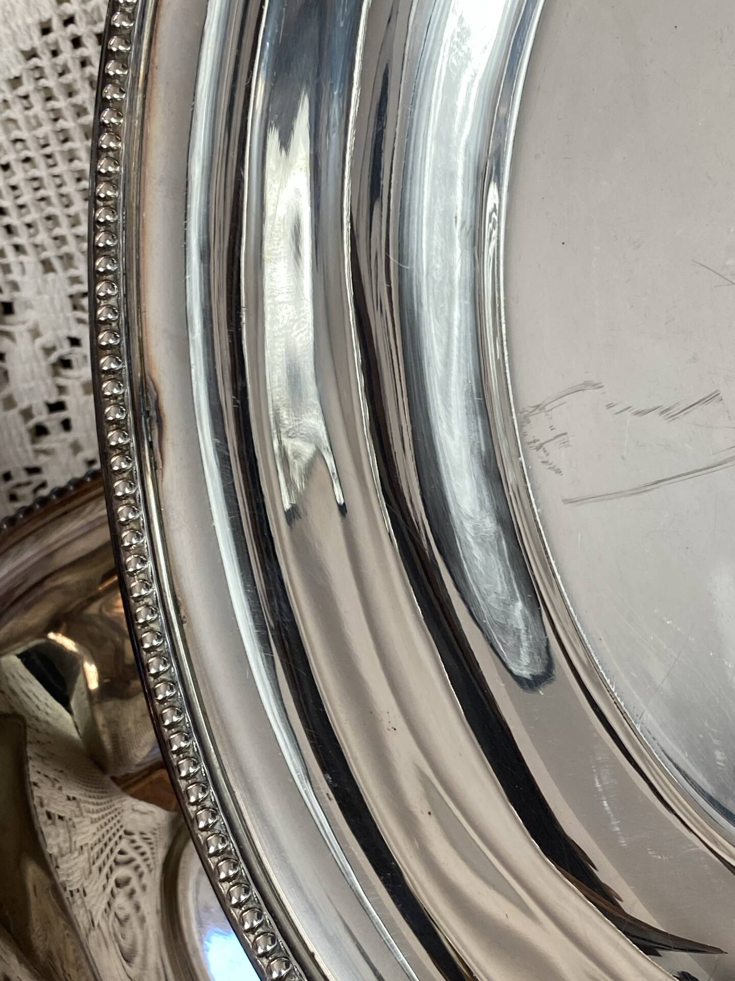 silver-plated metal service trays, Le Mondial silverware