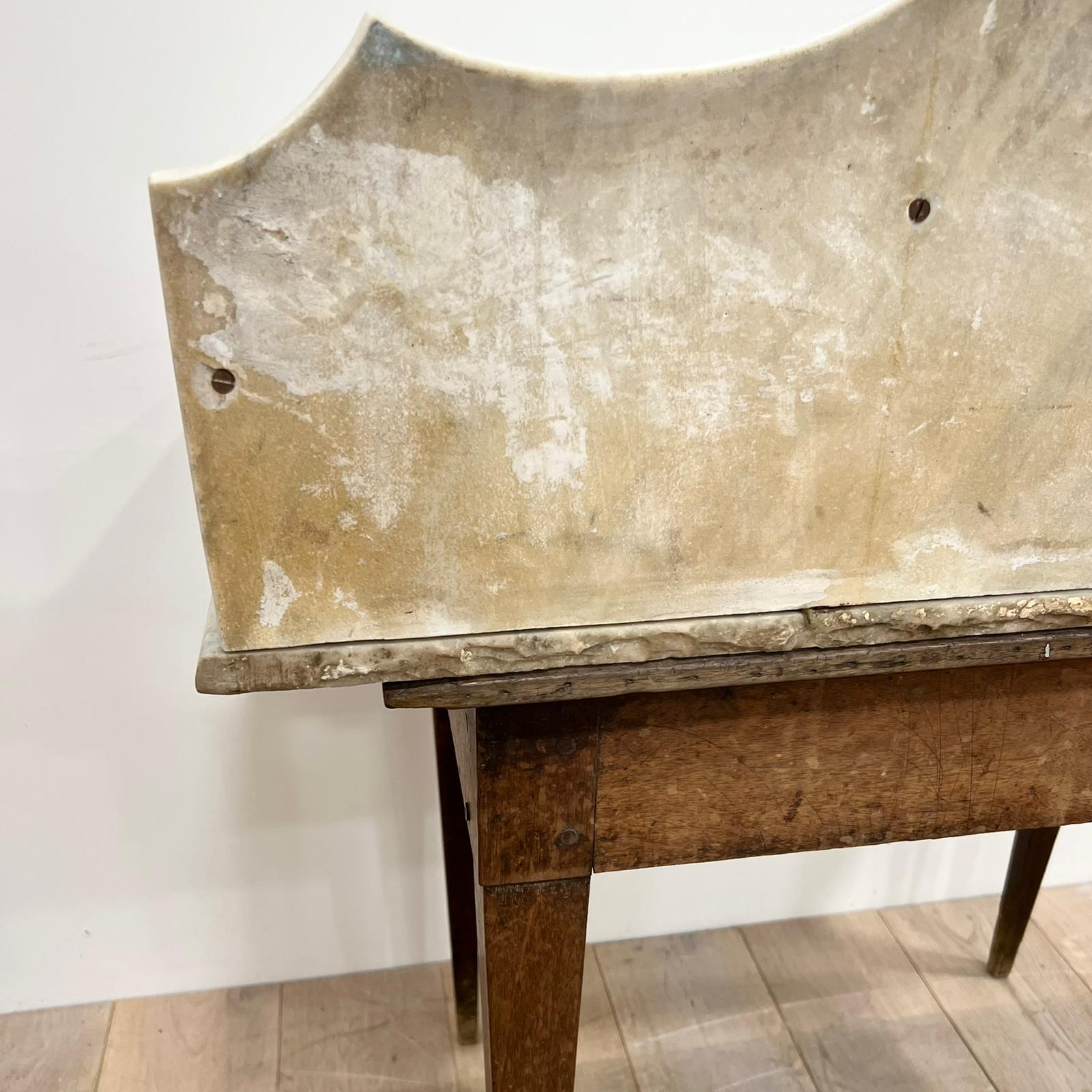 Vintage marble and wood toilet table