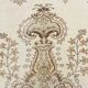 Tapis vintage écru-crème 6x9 pi, tapis à motif floral crème et marron.