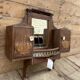 Teak barber mirror