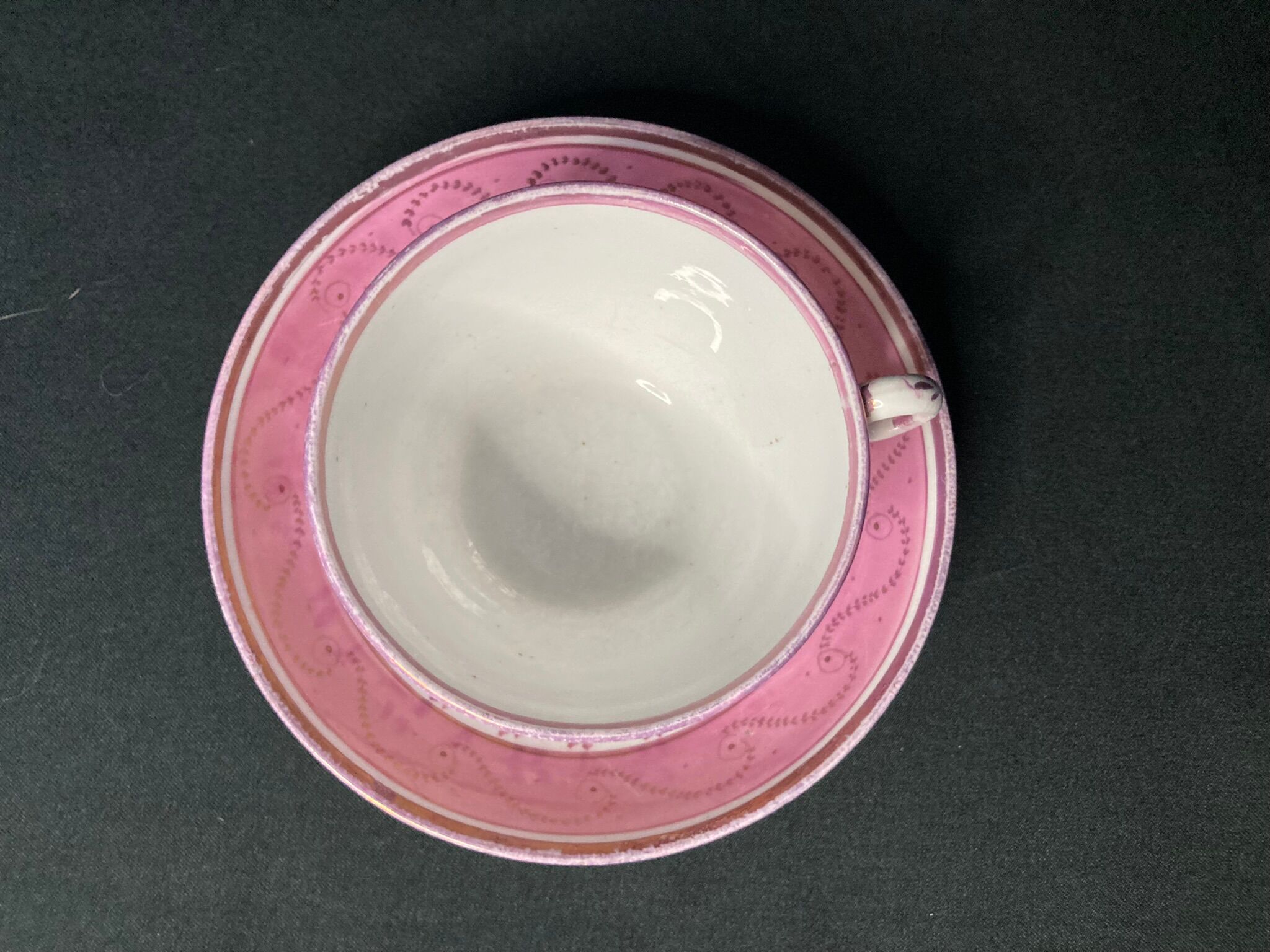 Old pink porcelain tea cup late nineteenth century