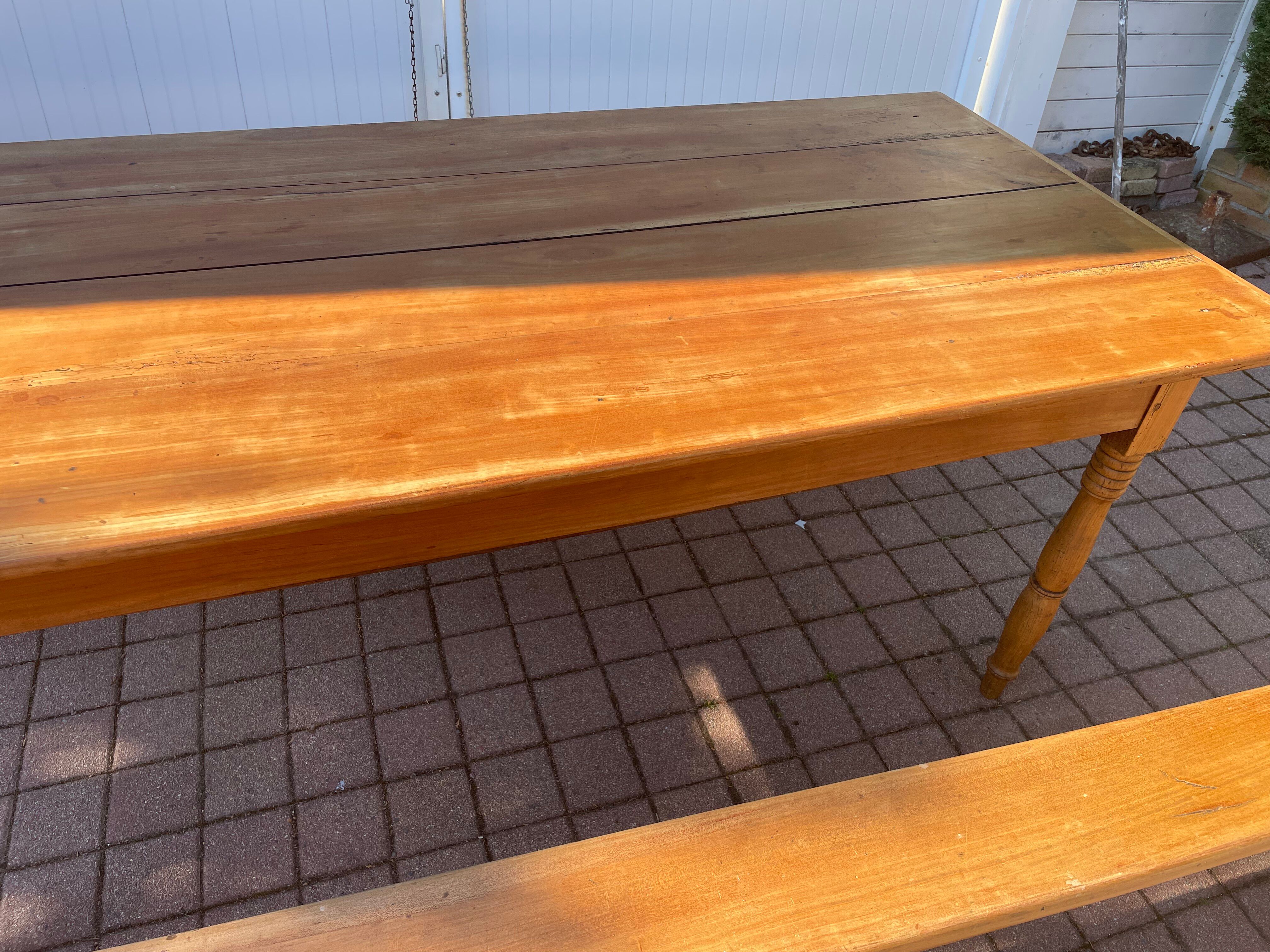 Farm table with benches