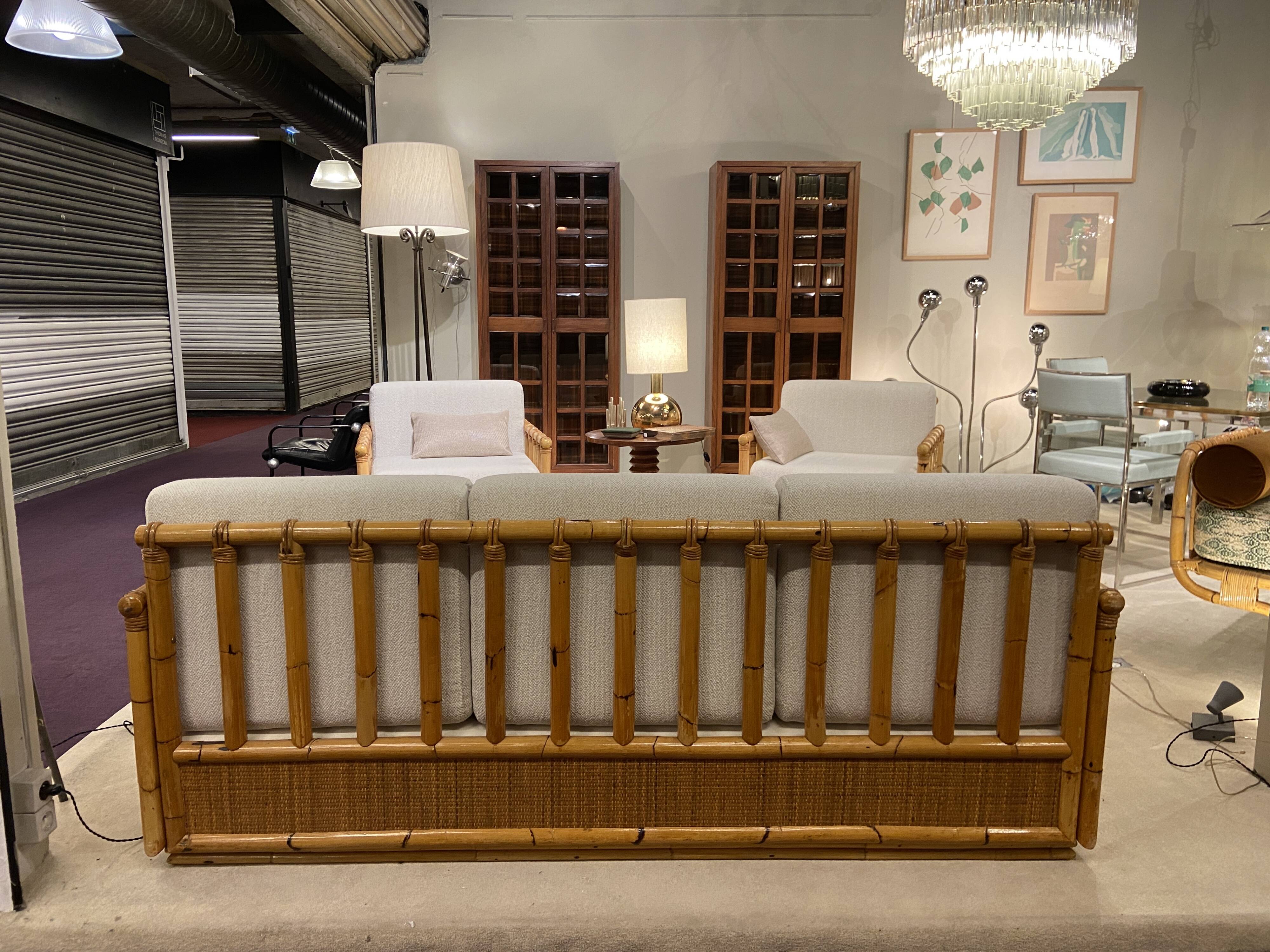 Italian bamboo sofa 1970s