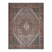 Tapis d'aire vintage persan fait main en laine et coton marron des années 1970 296x380
