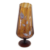 Amber blown glass vase