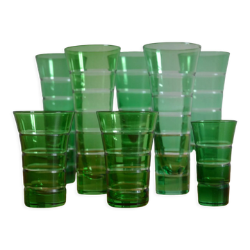 8 verres Murano Italie années 60