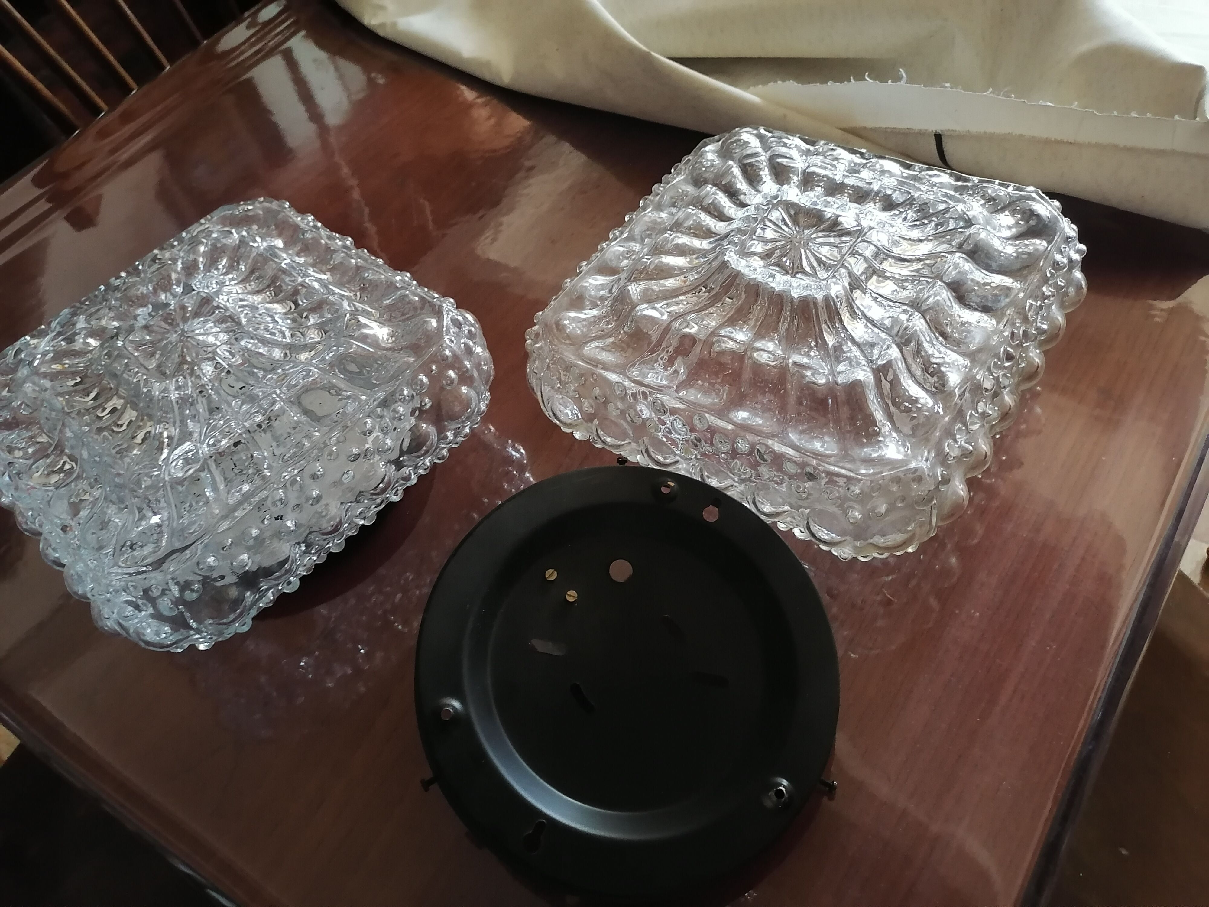 Set of 2 new bubble glass ceiling lamps 1960-1970