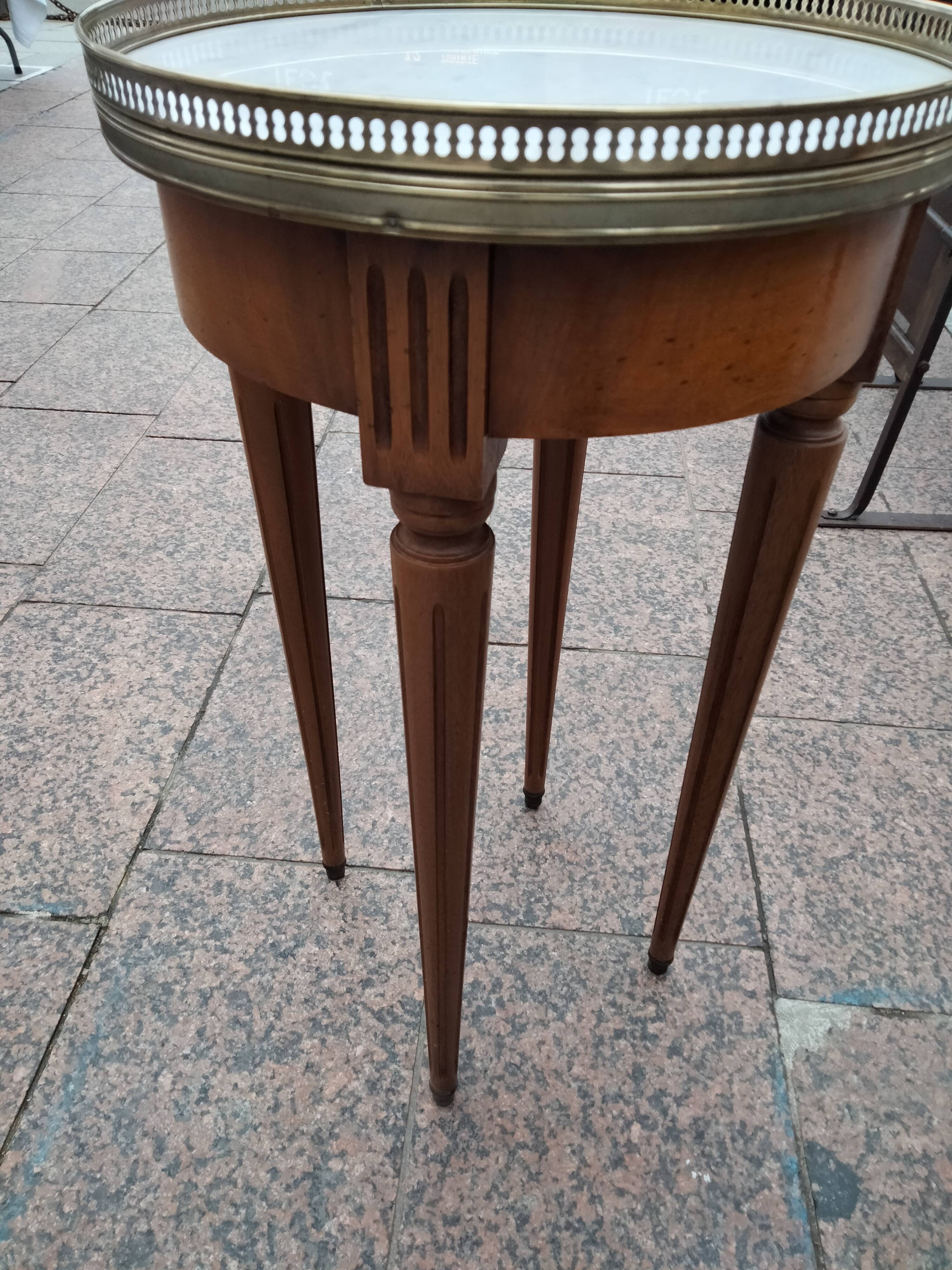 Gueridon side table old marble top vintage xxeme