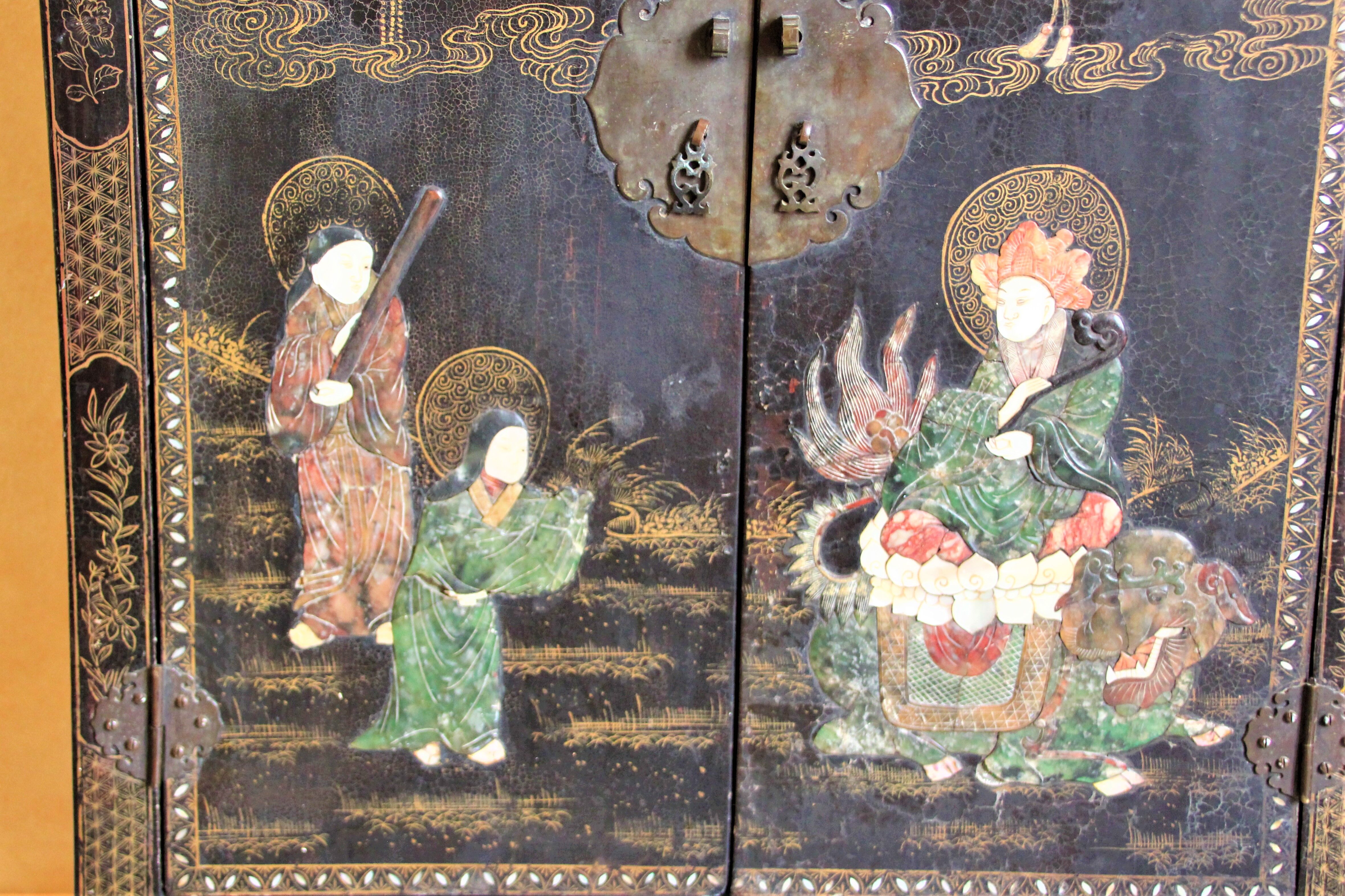 Chinese wardrobe, with mother-of-pearl inlays