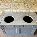 Antique bathroom furniture double sink marble top