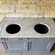 Meuble de salle de bain ancien double vasque plateau marbre