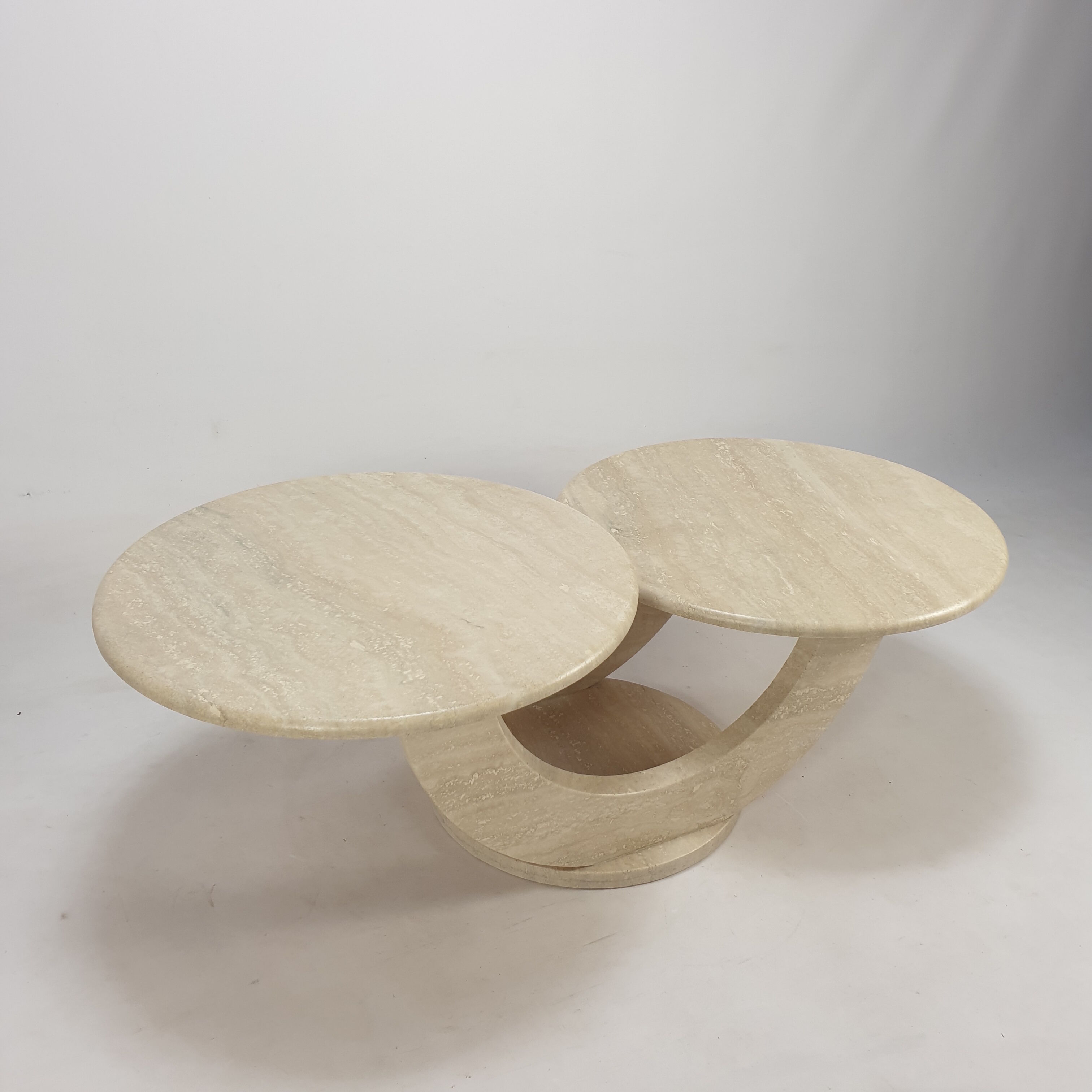 Mid-Century Italian Travertine Coffee Table, 1980s